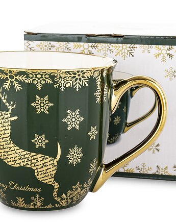 Kubek porcelanowy 11x15x11,5 cm IRMINA 560 ml zielony, MIA home