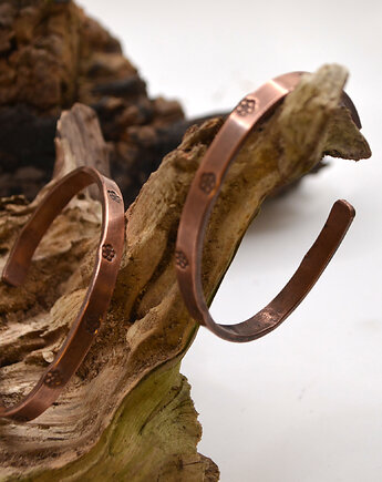 Bransoleta miedziana handmade, FutharkCopper