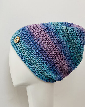 Czapka przejściowa cienka beanie smerf bawełna, splotomaniaa