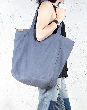 Lazy bag torba ciemnoniebieska na zamek / vegan, hairoo