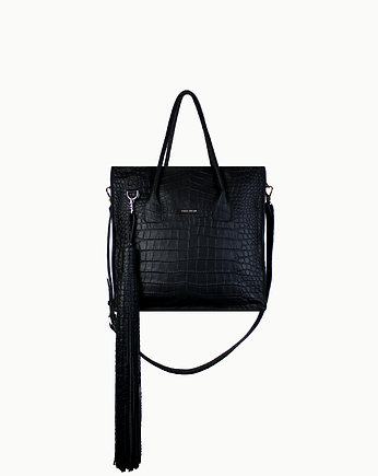 Shopper "Basic tassel" czarny krokodyl, Hedonism