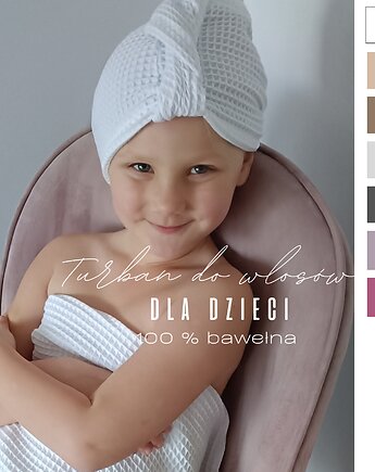 Turban do suszenia włosów dziecięcy  personalizowany, bawełniany  (kolory), Little Angels
