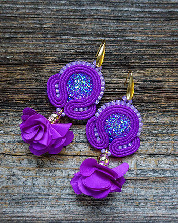 Fioletowe kolczyki soutache, Mró Soutache