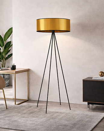 Czarna lampa stojąca na 4 nogach do salonu IBIZA MIRROR, LYSNE