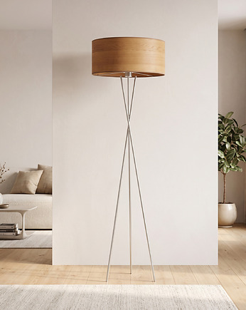 Metalowa lampa podłogowa na trójnogu PARYŻ ECO z abażurem, LYSNE