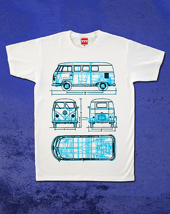 Koszulka VOLKSWAGEN TRANSPORTER T 1 BLUE tshirt, 777 Tshirts