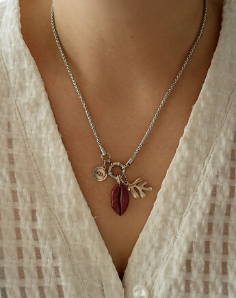 Naszyjnik modern z 2 zawieszkami z gliny polimerowej, Dwie Gliny