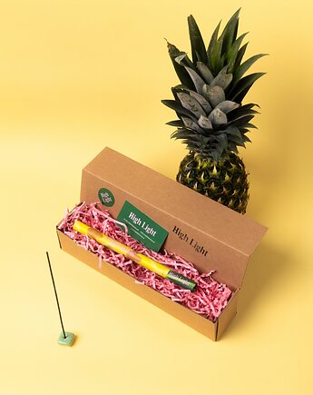 Podstawka ceramiczna Cube + kadzidełka Pineapple - Zestaw kadzideł, High Light