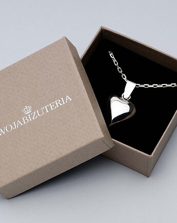Naszyjnik srebrne serce na mocnym łańcuszku, Na Walentynki, Ade Art
