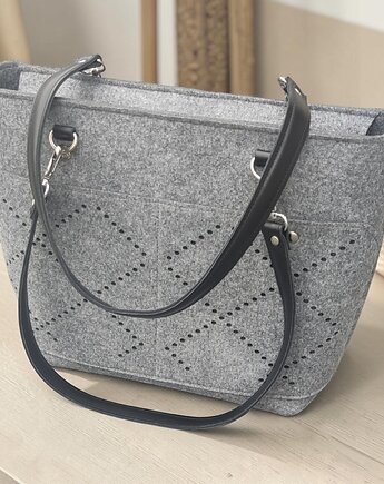 Torba filcowa na ramię - kieszonki z dziurkowaniem, Beltrani