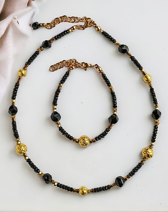 KOMPLET naszyjnik i bransoletka GLAM : krótki naszyjnik choker, kaktusia