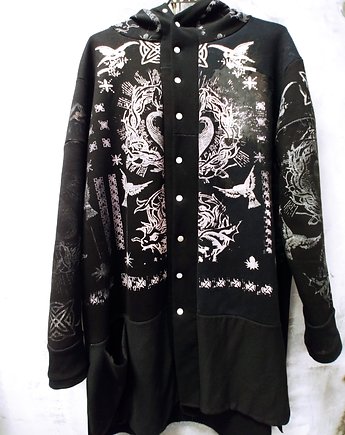 Czarna bluza  płaszczyk Serce, ODIO TEES