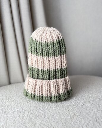 Czapka matcha latte, SZYSZKA sztrykuje