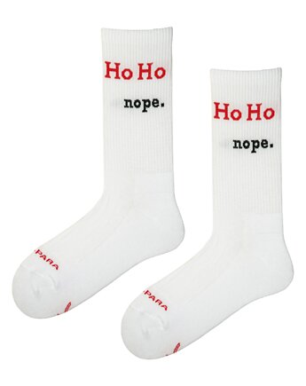 HO HO NOPE. - świąteczne skarpetki z napisem, Takapara