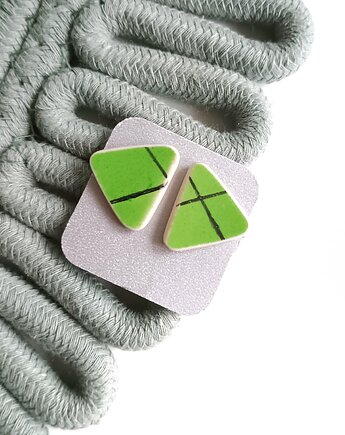 Kolczyki ceramiczne Pruszków pikasiak, biżuteria z talerzy