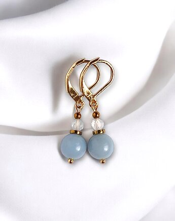 Kolczyki angelit i topaz : delikatne, kaktusia