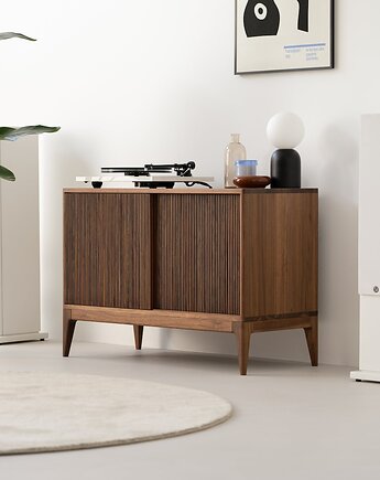 TONN 101 - szafka pod gramofon, lite drewno orzechowe, Mo Woodwork