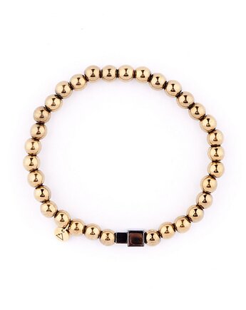 Męska bransoletka - złoty hematyt z kostką, Kulka Bransoletki