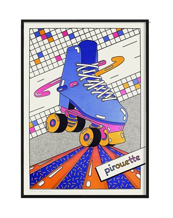 Plakat Freestyle Pirouette Rollerskate pomarancz, Pracownia Witryna