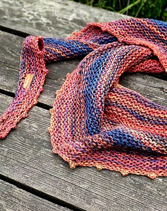 Jarzębina / chustka rogal, agat handmade