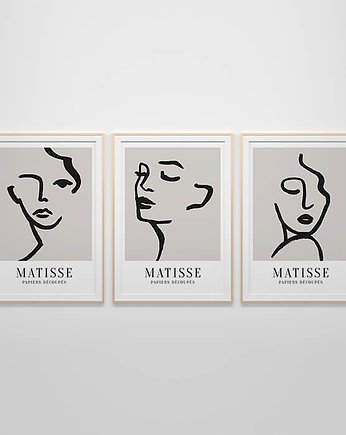 Zestaw trzech plakatów "Twarze" Matisse, scandiposter