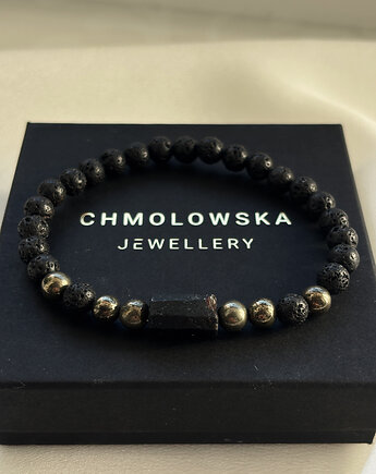 Bransoletka Męska Piryt i Turmalin, Chmolowska Jewellery