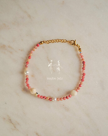 Bransoletka z rodonitu i kamieni