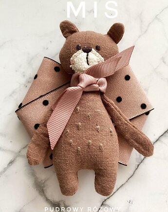 Artystyczna Brosza z niesamowitym Misiem! Pop Art MIŚ, Pudrowy Różowy