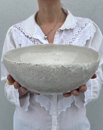 Ceramiczna Misa XL Rustic White Skandynawski Styl, Maison Fragile