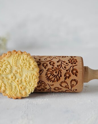 POLISH FOLK - grawerowany wałek do ciasta - motywy łowickie ludowe, MOOD for WOOD