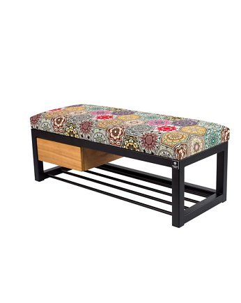 Ławka Pufa Tapicerowana  Stal LGMS-4, EMRA WOOD DESIGN