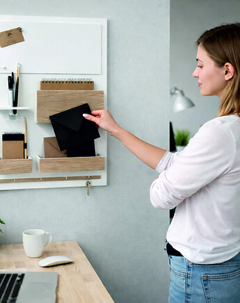 Organizer ścienny + tablica magnetyczna i suchościeralna, Silva Drewniane Dekoracje