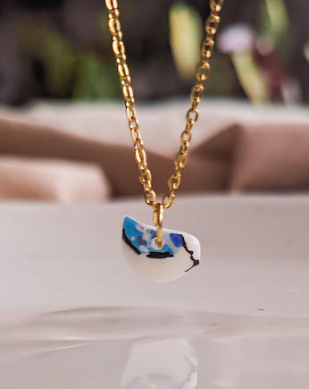 Naszyjnik wisiorek niebieski ptaszek sikorka lazurowa, prezent dla kobiety, Dary Rusałki