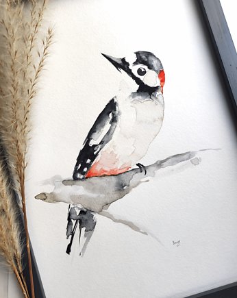 Akwarela dzięcioł, Wiktoria Borys Art