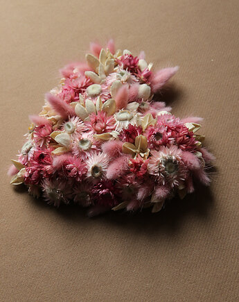 ,,Serce pełne kwiatów" dekoracja na ścianę z suszonych kwiatów, Rondo Kwiatowe