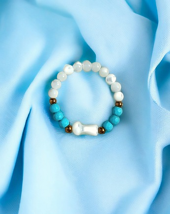 Pierścionek : GRZYBEK :: magnezyt, muszla, hematyt, kaktusia