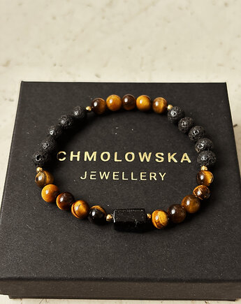 Bransoletka męska Turmalin i Tygrysie Oko, Chmolowska Jewellery