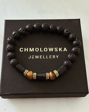 Bransoletka męska Turmalin i Tygrysie Oko, Chmolowska Jewellery