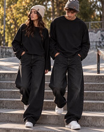 Longsleeve Boxy Fit-Czarny, SOREXWEAR