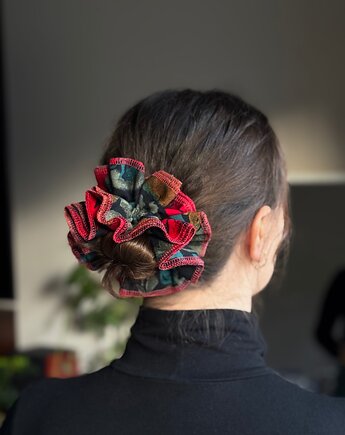 Scrunchie Falbana Vintage ciemna, wu handmade