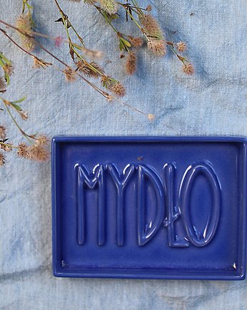 Mydelniczka ceramiczna z napisem MYDŁO granatowa, m2k studio