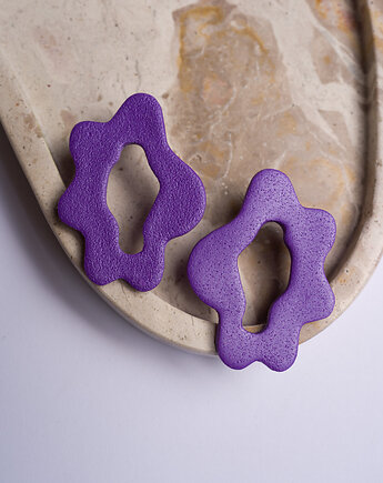 Kolczyki sztyfty organiczny kształt wiggly, Dwie Gliny