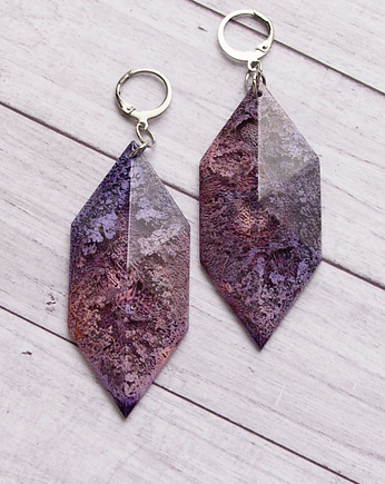 S A L E : UNIKATOWE kolczyki - INKY purple, kaktusia