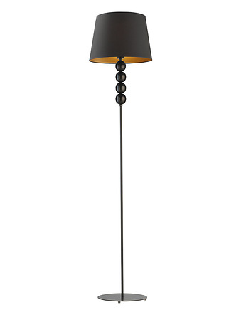 Czarna lampa podłogowa w stylu glamour do salonu SEUL GOLD, LYSNE
