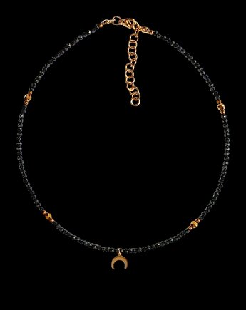 Ochronny naszyjnik :: lunula & czarny turmalin w pudełku jubilerskim, kaktusia