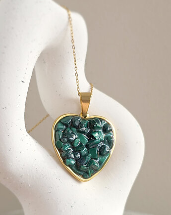 Malachit serce naszyjnik, Magneska