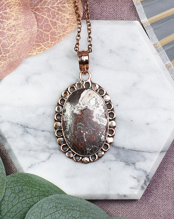 Miedziany ozdobny wisiorek z agatem Crazy Lace #558, Spirit Of Copper