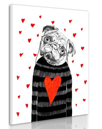 Obraz na płótnie Zakochany po uszy 60x80cm, NOWdeco