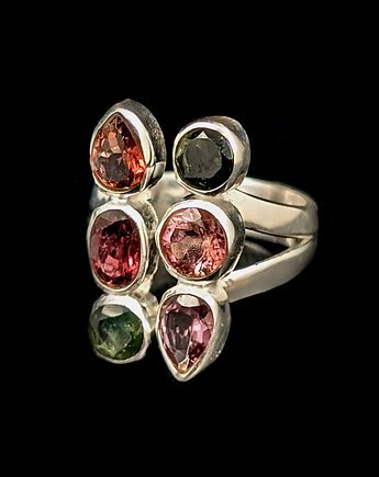 Pierścionek bombonierka- turmaliny, Pracownia Neores