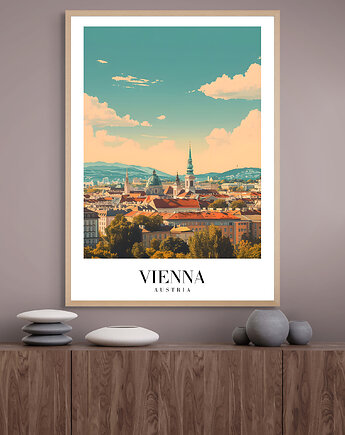 Retro plakat podróżniczy - Austria - Wiedeń - pamiątka, prezent, Black Sapphire Art